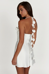 Otillie Rose Halter Satin Mini Dress | Dress In Beauty